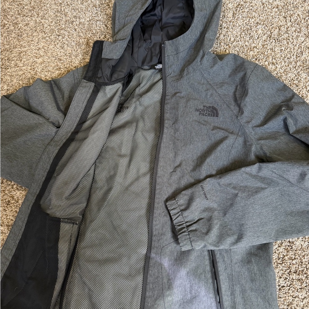 The North Face Charcoal Gray Hooded Raincoat